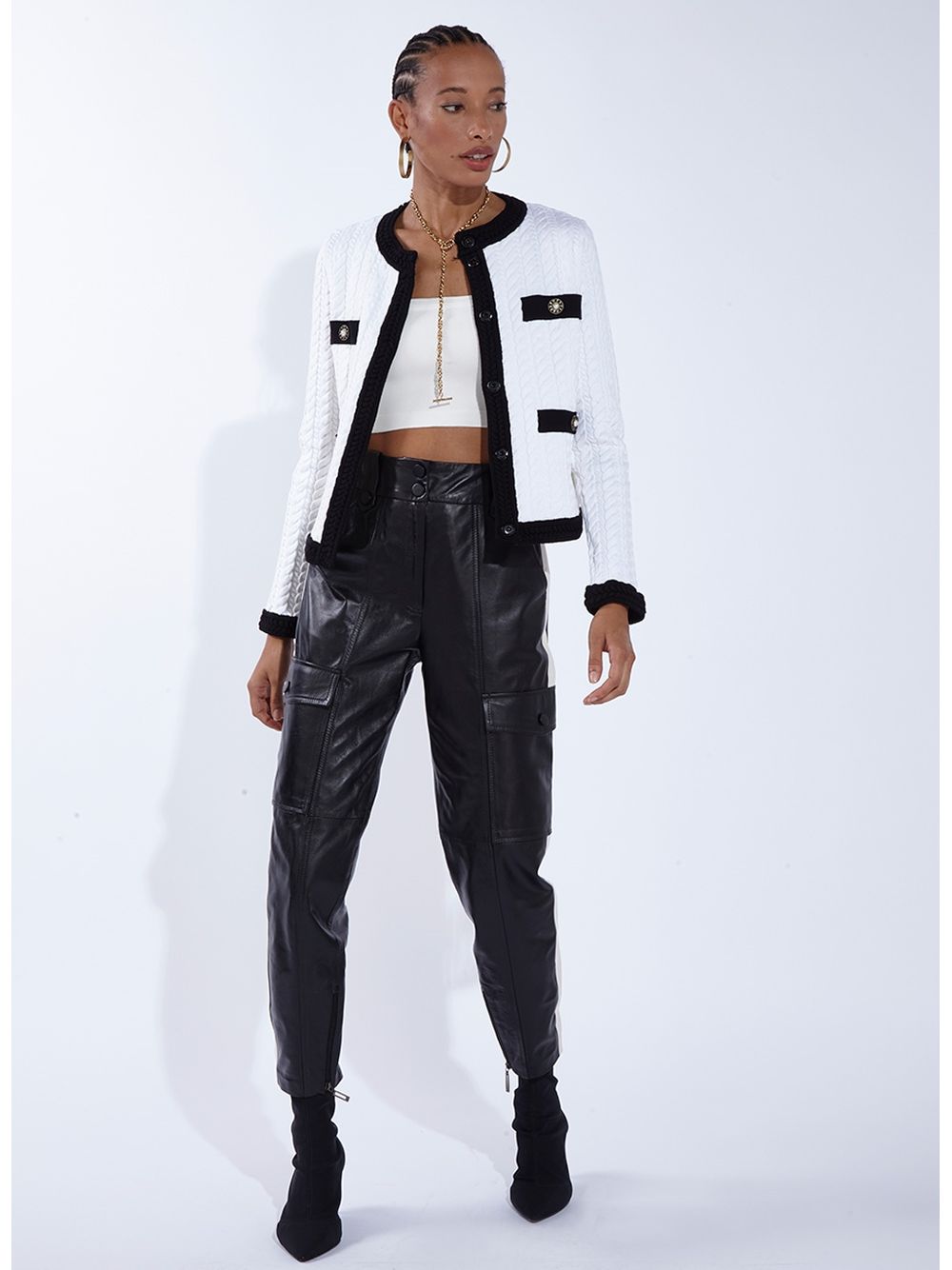 Bo.Bô — Top Cropped Bo.Bô Tricot Tula Off Feminino