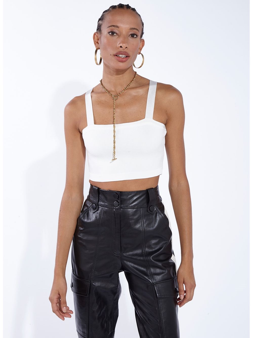 Bo.Bô — Top Cropped Bo.Bô Tricot Tula Off Feminino