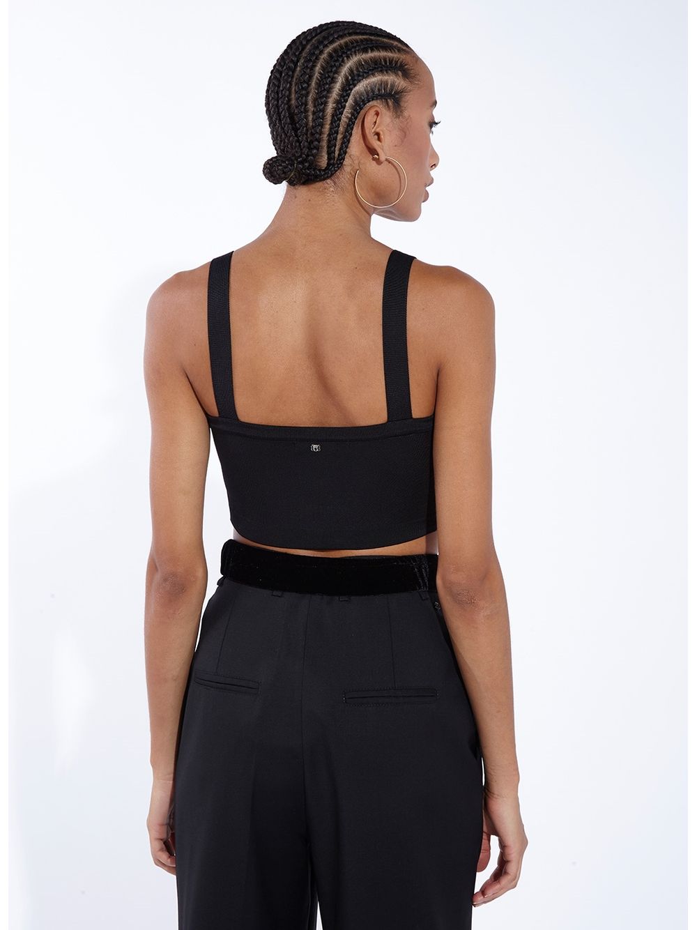 Bo.Bô — Top Cropped Tula Black Tricot Bo.Bô Feminino
