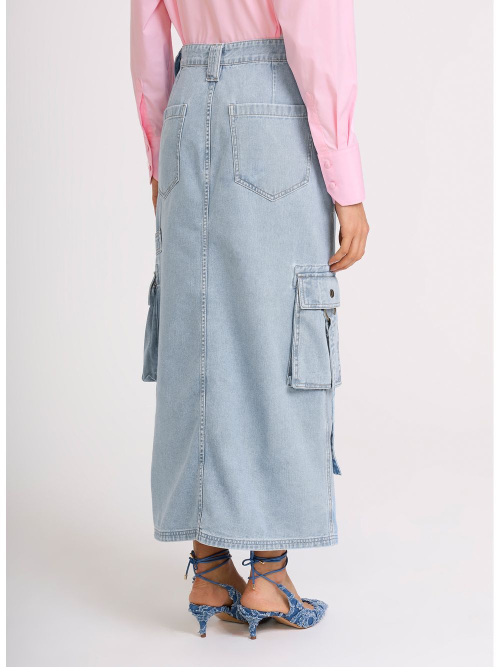 Bo.Bô — Saia Emma Fade Jeans Midi Bo.Bô Feminina