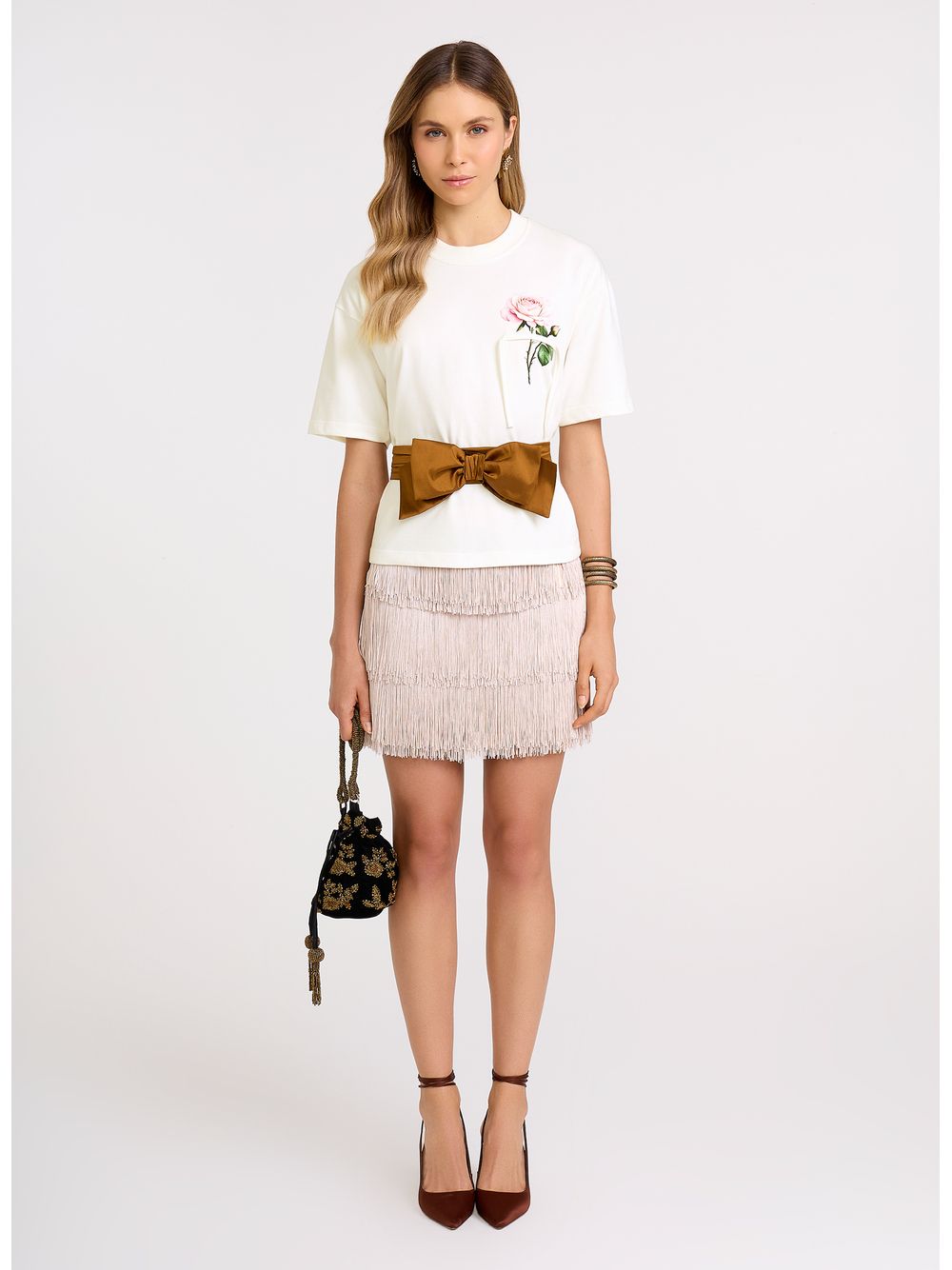 Bo.Bô — Saia Marpery Rose Curta Bo.Bô Feminina