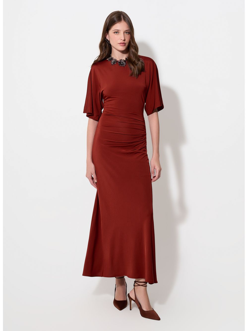 Bo.Bô — Vestido Samira Kite Cabernet Midi Bo.Bô Feminino