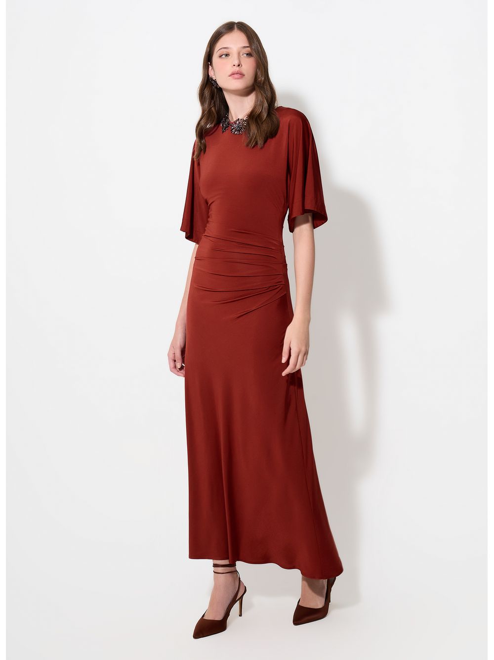Bo.Bô — Vestido Samira Kite Cabernet Midi Bo.Bô Feminino