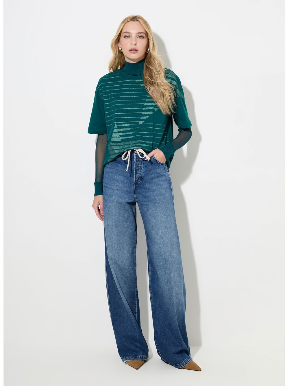 Bo.Bô — Camiseta Star Teal Bo.Bô Feminina