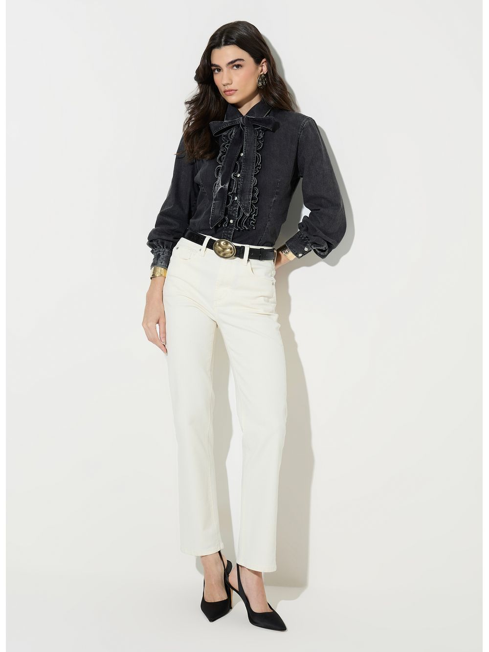 Bo.Bô — Camisa Lina Denim Black Jeans Bo.Bô Feminina