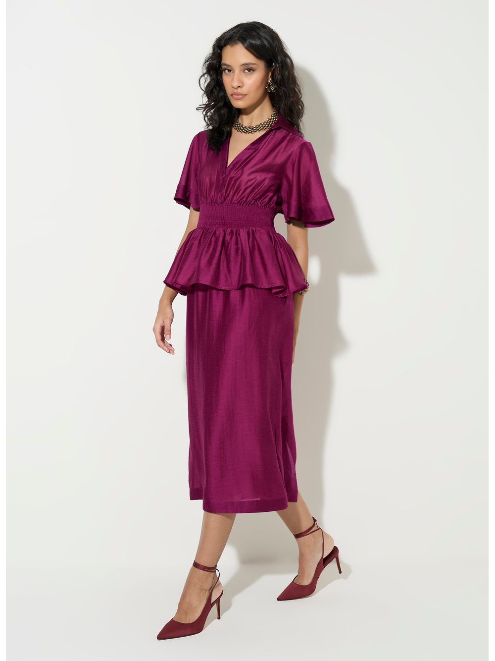 Bo.Bô — Vestido Rosie Fiori Roxo Midi Bo.Bô Feminino